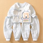 秋冬多比兔新生儿薄夹棉保暖衣服宝宝初生合同套装婴儿夹棉和服
