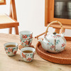 日式茶具套装手绘高温陶瓷5头茶具秋语田园风茶壶茶杯套装 五件套