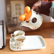 小兔子茶壶礼盒套装创意兔年餐具，礼物陶瓷花茶壶茶杯水壶小清新