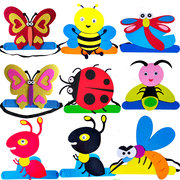 动物头饰套蜘蛛蟋蟀蚊子螳螂，蜈蚣蜥蜴苍蝇，蚯蚓帽子幼儿园表演道具