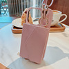 日本芭比粉斜挎手机壳背包式苹果14pro可插卡带，小镜子送挂绳pink适用于iphone13promax保护套