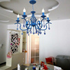 地中海蓝色吊灯美式客厅，餐厅卧室灯欧式铁艺灯，水晶吊灯服装店吊灯