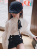 小梦韩国童装女童白衬衫春秋法式名媛宫廷风荷叶，边长袖上衣衬衣