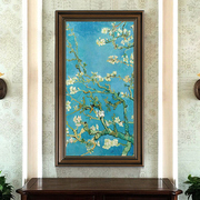 梵高世界名画杏花油画美式玄关装饰画欧式挂画客厅壁画纯手绘复古