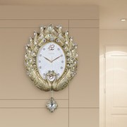 欧式雀挂钟厅艺术钟表创意孔时尚静音挂客表家用时钟壁挂北欧挂表