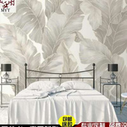 北欧简约小清新抽象树叶，壁纸客厅卧室，餐厅背景墙布壁纸芭蕉叶壁画