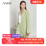 Amii2023春通勤风西装休闲短裤套装中长外套凉感纤维两件套