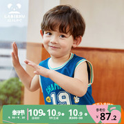 拉比树童装儿童运动套装2024宝宝休闲两件套洋气男童篮球服潮