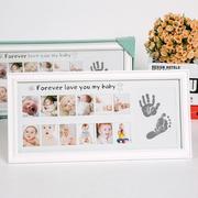 1周岁礼物纪念婴儿手足印相框，新生儿手脚印脚丫留念十二个月成长