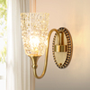 美式客厅壁灯卧室轻奢床头灯，全铜欧式主卧法式水晶高级墙壁灯