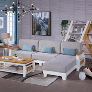 直供纯实木布艺沙发床客厅，多功能两用北欧现代简约全实木小户型3.