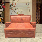 红木家具 缅甸花梨木雕花大床 大果紫檀中式古典双人床组合实木床