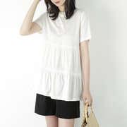 ARTIN徕倩洋气减龄白色蕾丝短袖T恤韩版宽松纯棉娃娃衫 BL3569-1