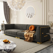 轻奢布艺沙发小户型2022年现代组合直排绒布流行客厅一整套