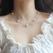 珍珠项链淑女气质可做手链小众设计多用小清新甜美仙女锁骨链饰品