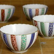日本进口香兰社三色地纹陶瓷小碗米饭碗食器餐具乔迁