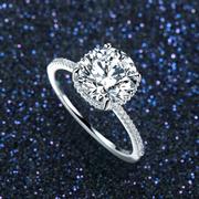 纯银克拉对戒仿真钻石戒指，女一对情侣求婚结婚钻戒男婚戒网红