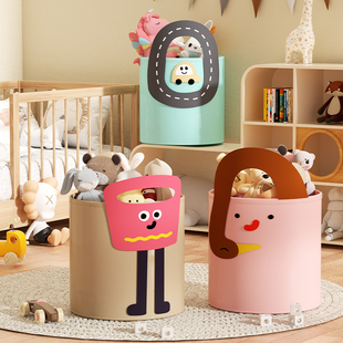 儿童玩具收纳桶可折叠卡通毛毡收纳筐脏衣篮家用宝宝杂物收纳箱篓
