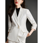 白色职业西装外套，女2023年秋季长袖洋气，西服高端收腰显瘦套装