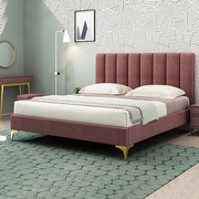 北欧软包布艺床现代简约时尚港式轻奢ins 网红舒适主卧室双人婚床