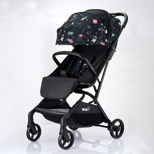 美尔利贝melo超轻便婴儿推车高景观(高景观，)可坐可躺婴儿车一键折叠宝宝车