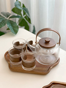 花草水果茶壶蒸茶茶壶煮茶壶，泡茶壶耐高温玻璃咖啡壶家用茶壶套装