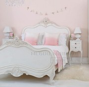 法式浪漫实木雕花床，卧室1.8米双人床欧式白色婚床美式1.5米公主床
