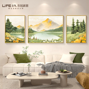 现代简约客厅装饰画，高档大气沙发背景墙，挂画客厅油画高级感山水画