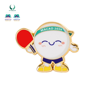 2024年澳门国际乒联男子及女子世界杯吉祥物徽章-波仔徽章