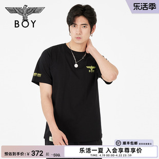 BOYLONDON潮牌短袖情侣装夏季彩色字母印花透气T恤N01903