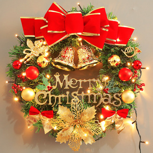 圣诞花环40cm506080圣诞节装饰品创意门挂圣诞树，圈挂饰礼物布置