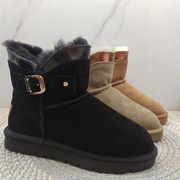 真皮羊毛里时尚雪地靴2023冬季高帮棉鞋低跟平等耐磨防滑保暖