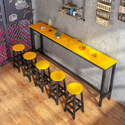 吧台桌家a用靠墙窄桌子，高脚桌子长条桌长，桌子简易长方形奶茶店桌