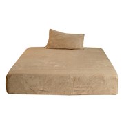 简约纯色加绒加厚牛奶绒单件床单1.8床双人床笠床垫罩1.5席梦思罩