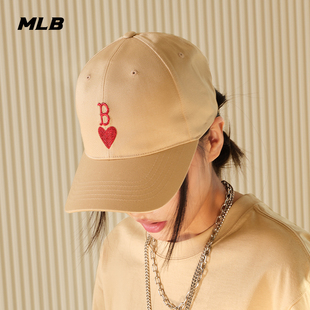 MLB 男女情侣爱心刺绣logo遮阳棒球帽休闲24夏季CPH01