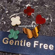 GentleFree珠宝定制18K金钻四叶草红玉髓白贝母镭射项链五花手链