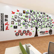 3d立体墙贴画公司办公室员工风采照片亚克力励志标语大型背景