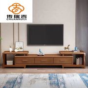 中式实木电视柜伸缩卧室茶几，地柜组合矮柜套装，小户型简约客厅家具