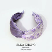 优雅紫色小花朵发箍头箍宽版原创法式复古甜美发卡简约超仙发饰