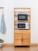 全竹厨房柜碗柜置物柜，家用微波炉收纳柜，茶水柜橱柜储物柜电器柜子