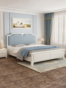 美式实木床1.8米现代简约卧室轻奢双人床1.35m单人儿童气压储物床