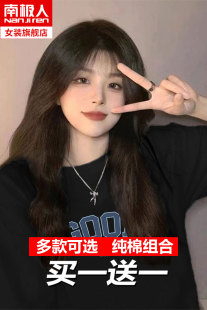 chic港味短袖t恤女夏2023宽松韩版ins潮学生，原宿风休闲百搭上衣服
