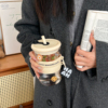 米咔鹿玻璃水杯女2024带吸管泡茶大容量，高颜值办公室咖啡杯子