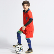 英格兰荷兰法国德国儿童足球训练服套装短袖运动球衣队服定制印字