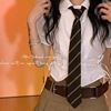 棕色复古条纹领带女日系jk学院风情侣衬衫配饰咖啡色手打领带