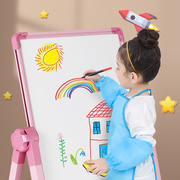 儿童涂鸦画板宝宝磁性双面家用支架式无尘白板涂色可擦写字小黑板
