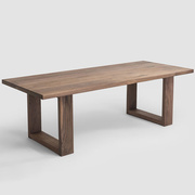 北美黑胡桃木餐桌全实木大板桌饭桌原木长方形办公电脑书桌工作台