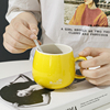陶瓷杯子带盖勺个性潮流创意喝水杯家用男女茶杯咖啡杯马克杯