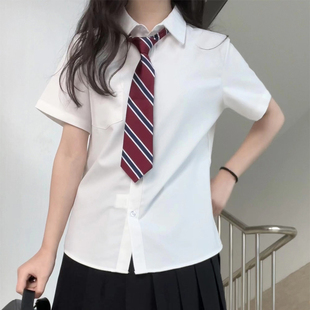 jk衬衫短袖基础款长袖，学院风jk制服套装，叠穿打底收腰款白衬衫女夏