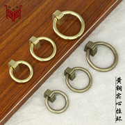 中式仿古陶瓷罐子圆环铜拉手中式纯铜柜门铜环拉手柜门抽屉铜拉环